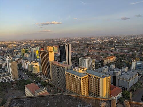 Aerial view of an urban area in Kenya